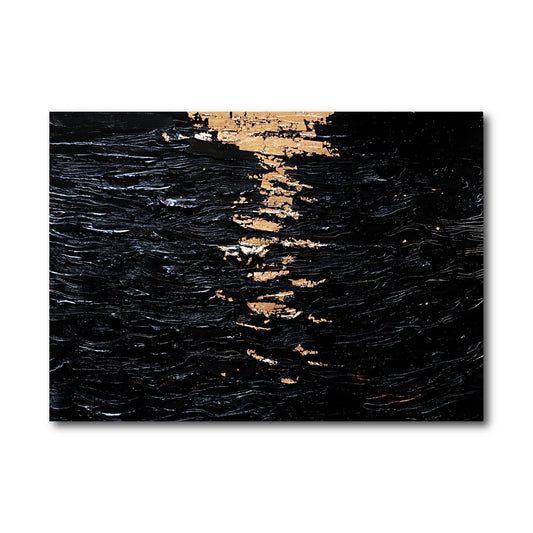 Abstract black and silent ocean texture painting