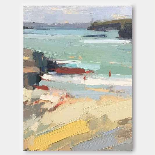 Impressionist Coastal Landscape – Vibrant Seaside Painting