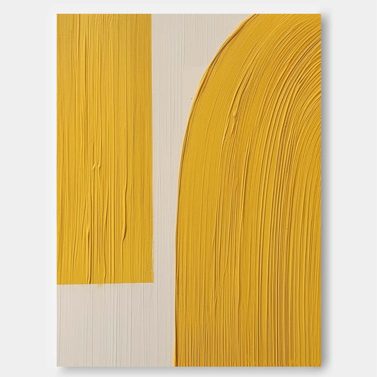 Minimalist Yellow Arc Abstract Art