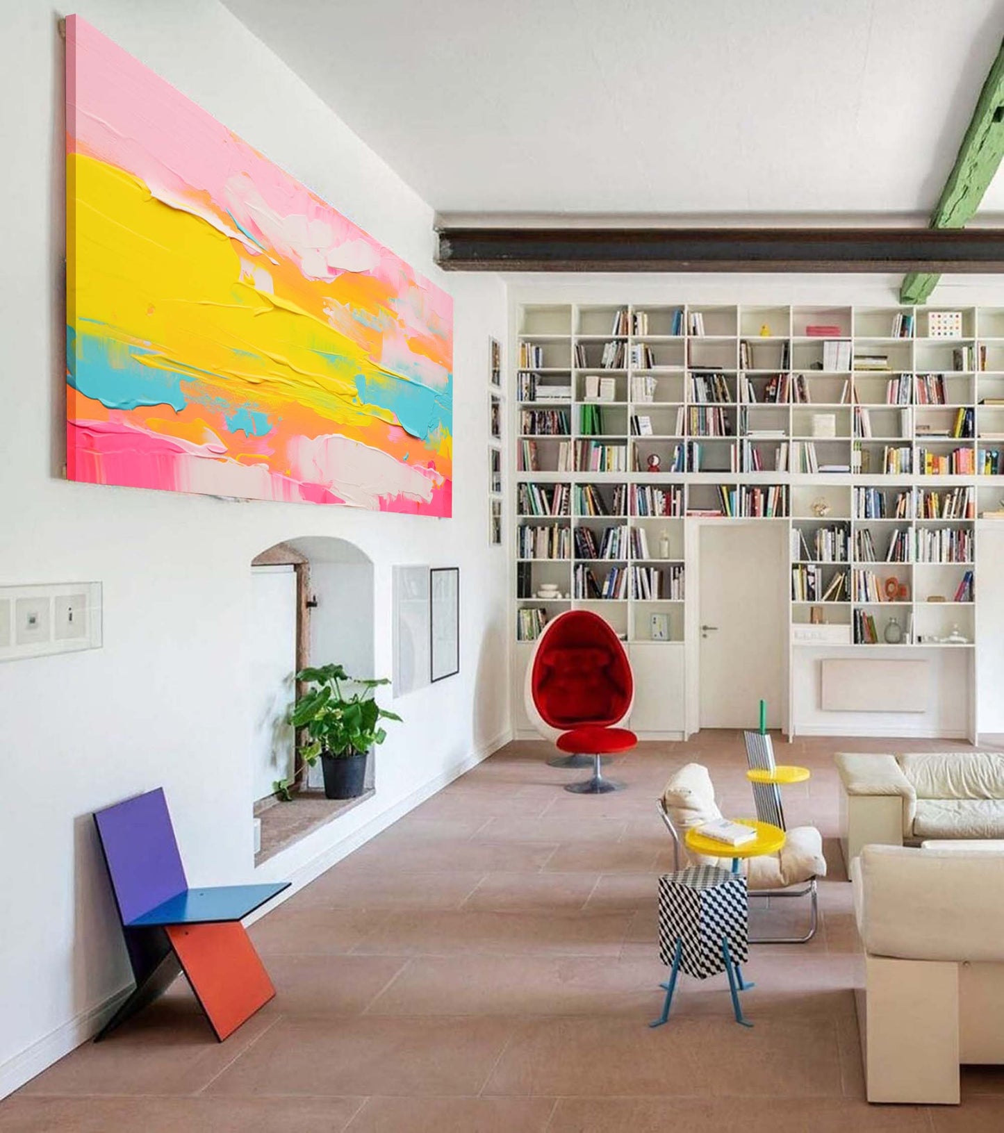 Golden Horizon Abstract Canvas