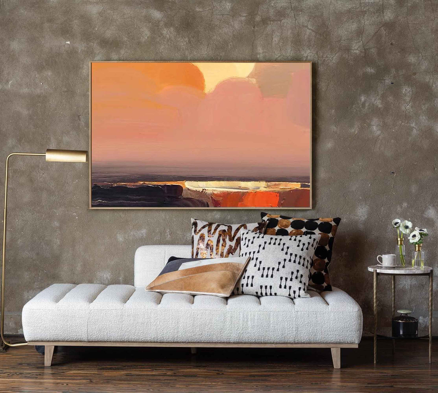 Serene Sunset Abstract Oil Art