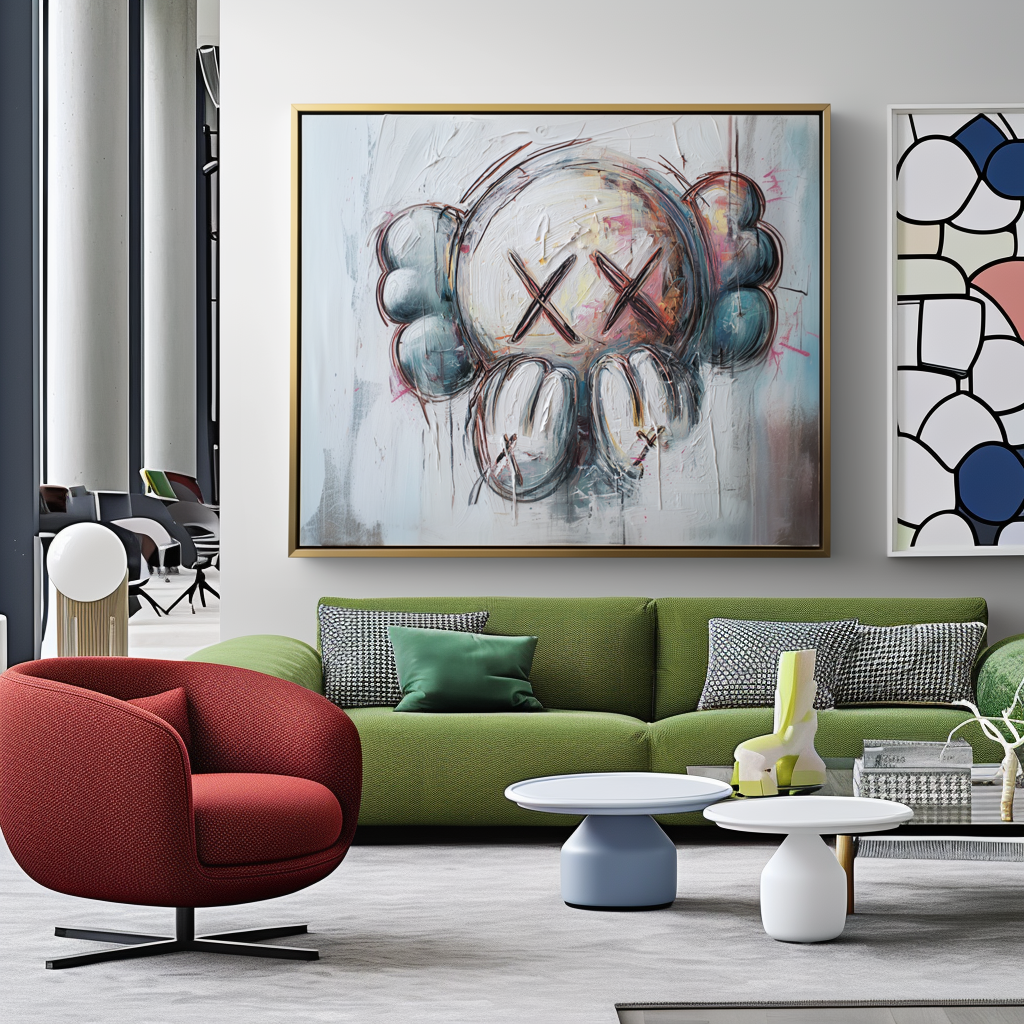 Emotive Companion – Modern KAWS-Inspired Abstract Wall Art